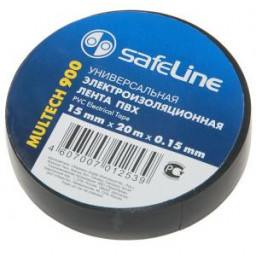 Изолента 19 мм/20 м черная SafeLine