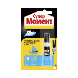 Клей СУПЕР МОМЕНТ Гель 3 гр в шоу-боксе