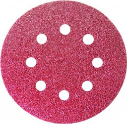 Круг абразивный на ворсовой подложке под "липучку", перфорированный Р80,125 мм (5 шт.) МАТRIХ