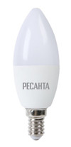 Лампа светодиодная LL-R-C37-6W-230-4K-E27 (свеча, 6Вт, нейтр., Е27) Ресанта