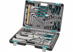 Набор инструментов, 1/2, 3/8, 1,4 CrV, 142 предмета пластиковый кейс STELS