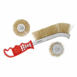 Набор щеток для дрели, 3 шт, 1 плоская, 65 мм, 50 мм "чашка", ручная металлическая Matrix