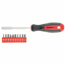 Отвертка с набором бит 11шт Fusion CrV 3-х компонентная рукоятка anti slip Matrix