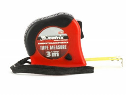 Рулетка 3 м*16 мм обрезиненный корпус с двойной плавной фиксацией МАТRIХ