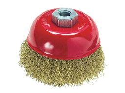 Щетка 125 мм. для УШМ М14 "чашка" латунированная витая проволока "МАТRIХ"