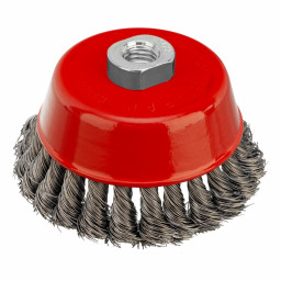 Щетка для УШМ, 100 мм, М14, "чашка", крученая проволока 0.35 мм Matrix